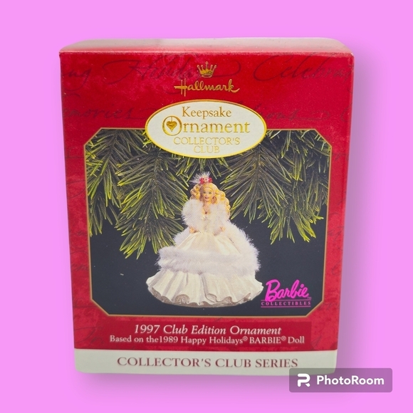 Vintage 1997 Hallmark Keepsake 1989 Happy Holidays Barbie Ornament - Picture 1 of 5